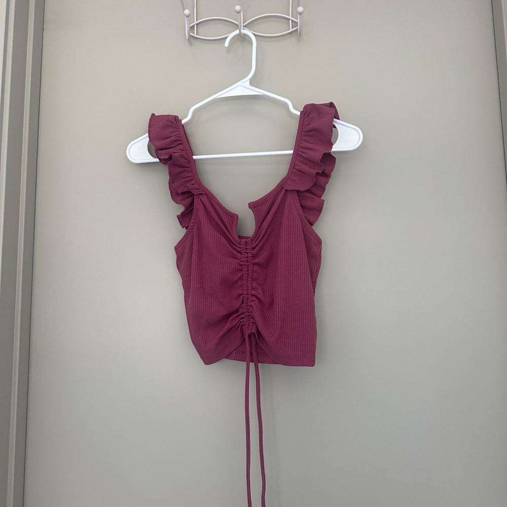 Forever 21 purple/pink ribbed crop top